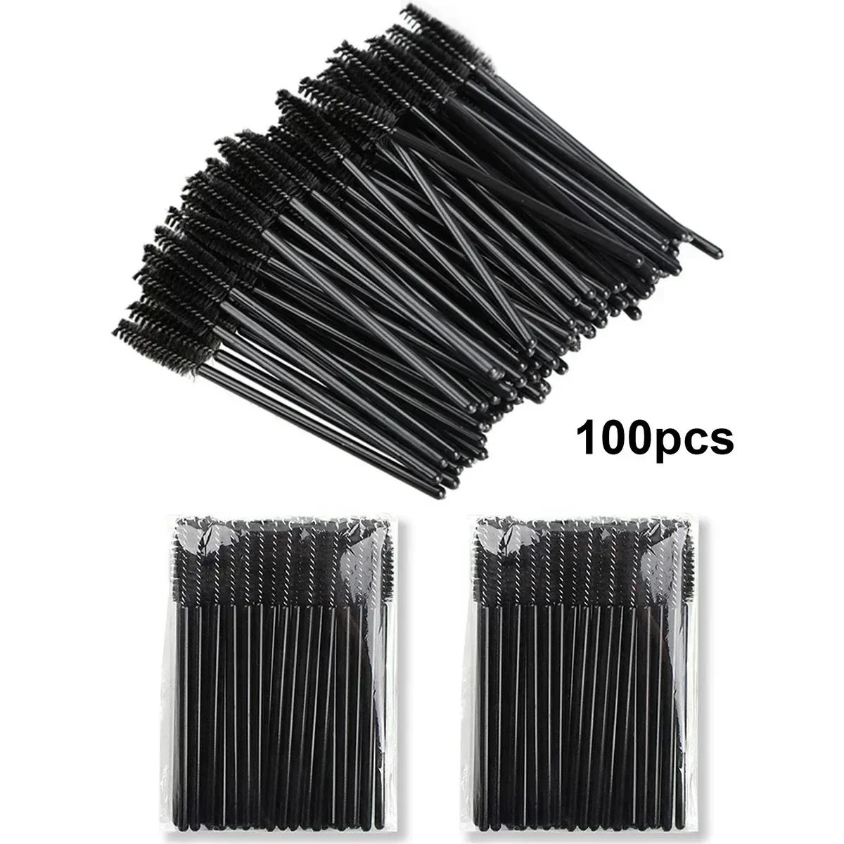 100pcs Disposable Eyelash Brushes Spoolies for Makeup
