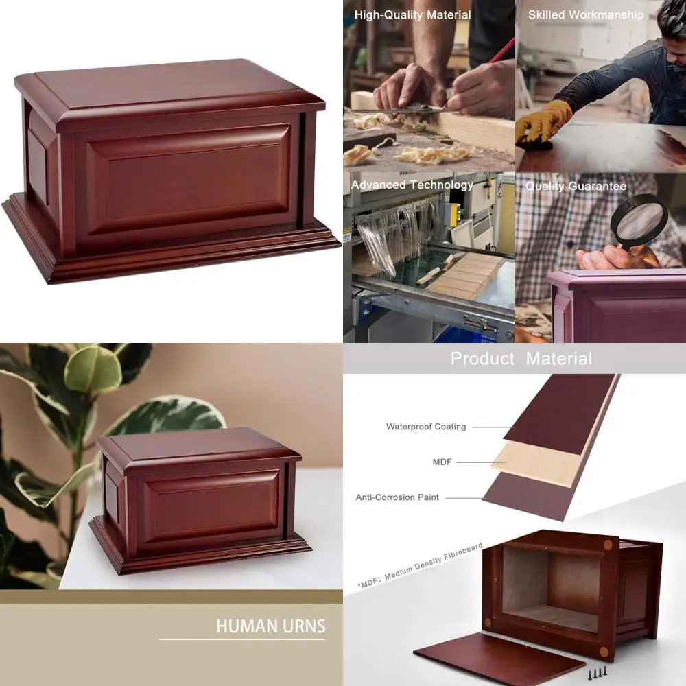 

Элегантные урны для кремации для взрослых из дерева МДФ, профессиональные деревянные урны из пепла для оставшейся человека