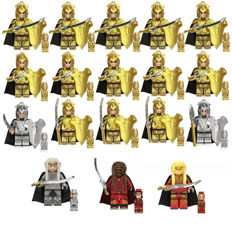Mini Herr der Ringe Actionfiguren Bausteine Ringwraiths Orks Legion Elfenkönig Prinz Ritter Zwerg Zauberer Filmfiguren Bausteine