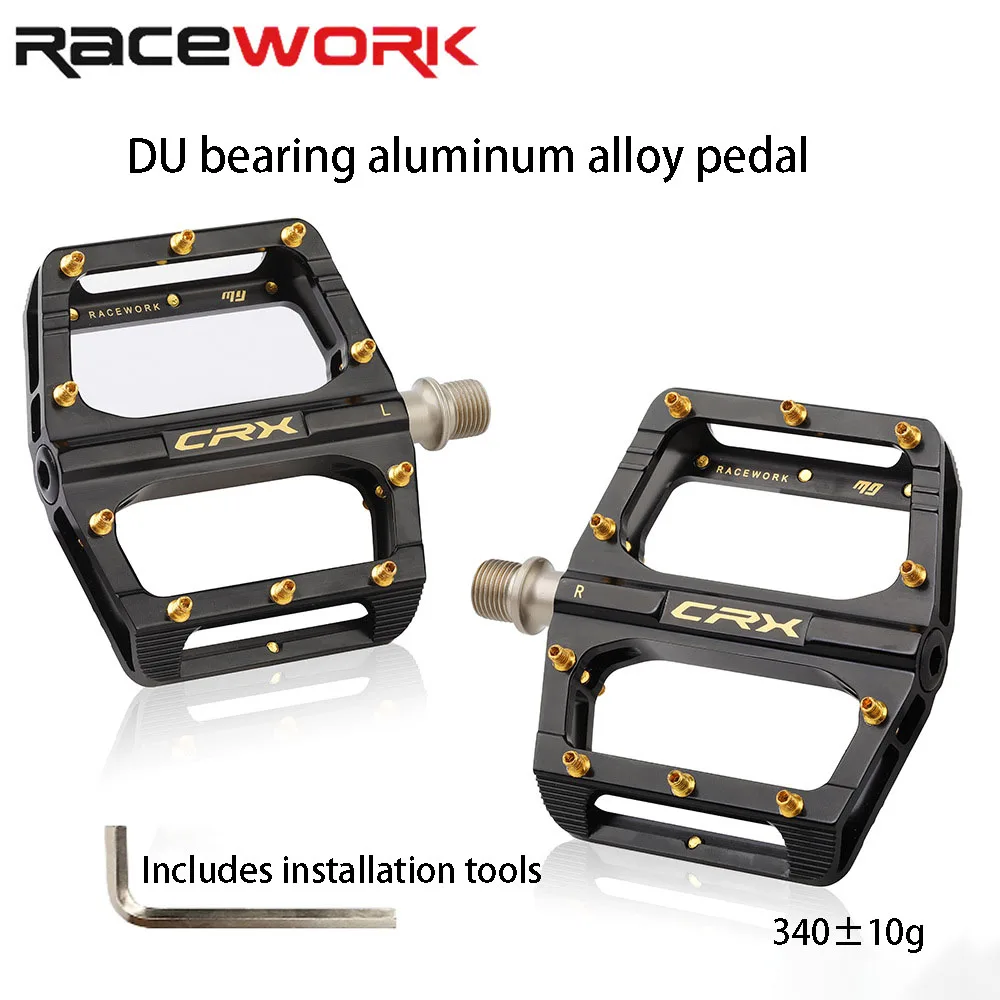 RACEWORK Bicycle Aluminum Alloy Pedals Ultra-light Pedals Wider Tread Provides Better Stability