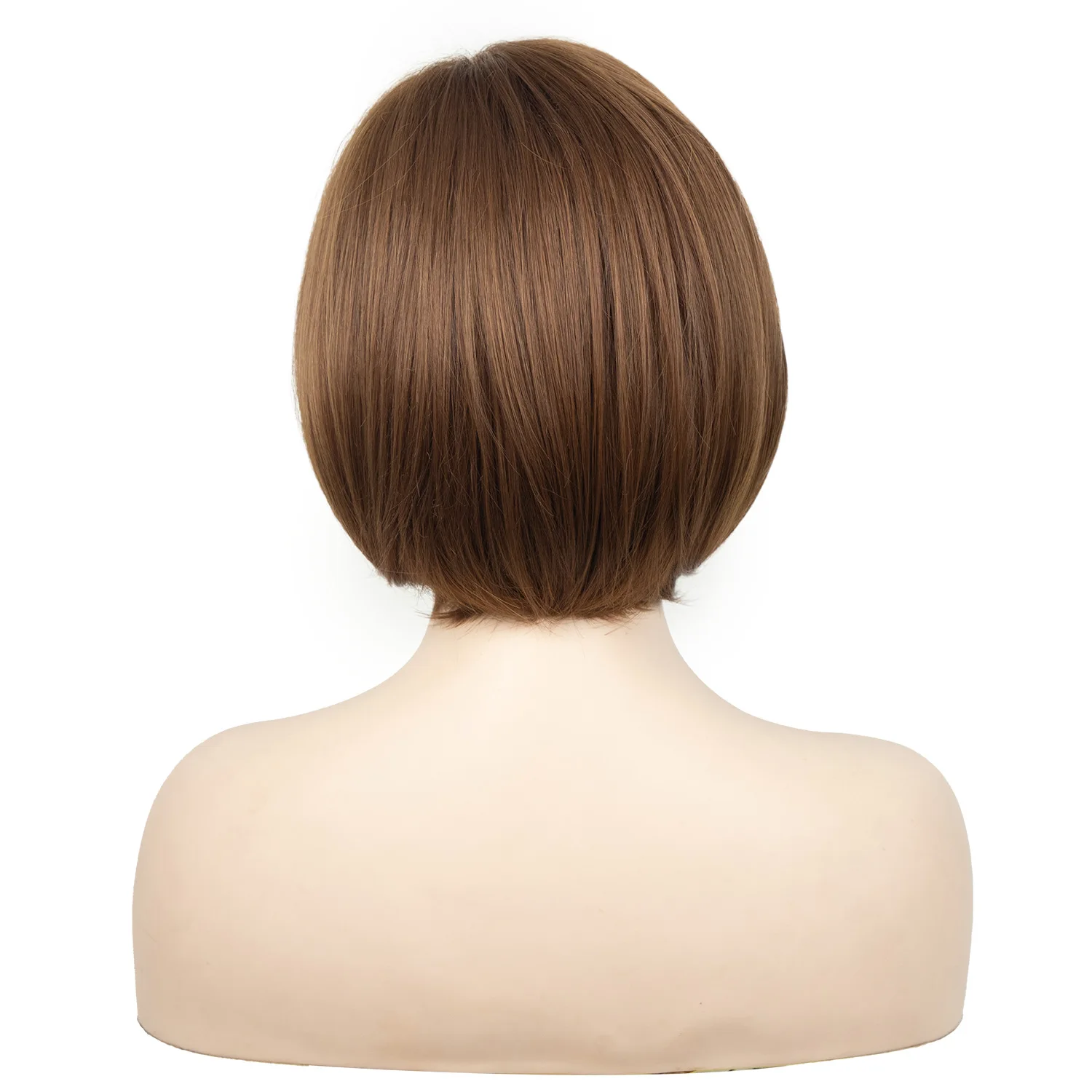 HANEROU Synthetic Bob Short Wig Natural Straight Brown Women Hair Heat Resistant Wig for Daily Party Cosplay