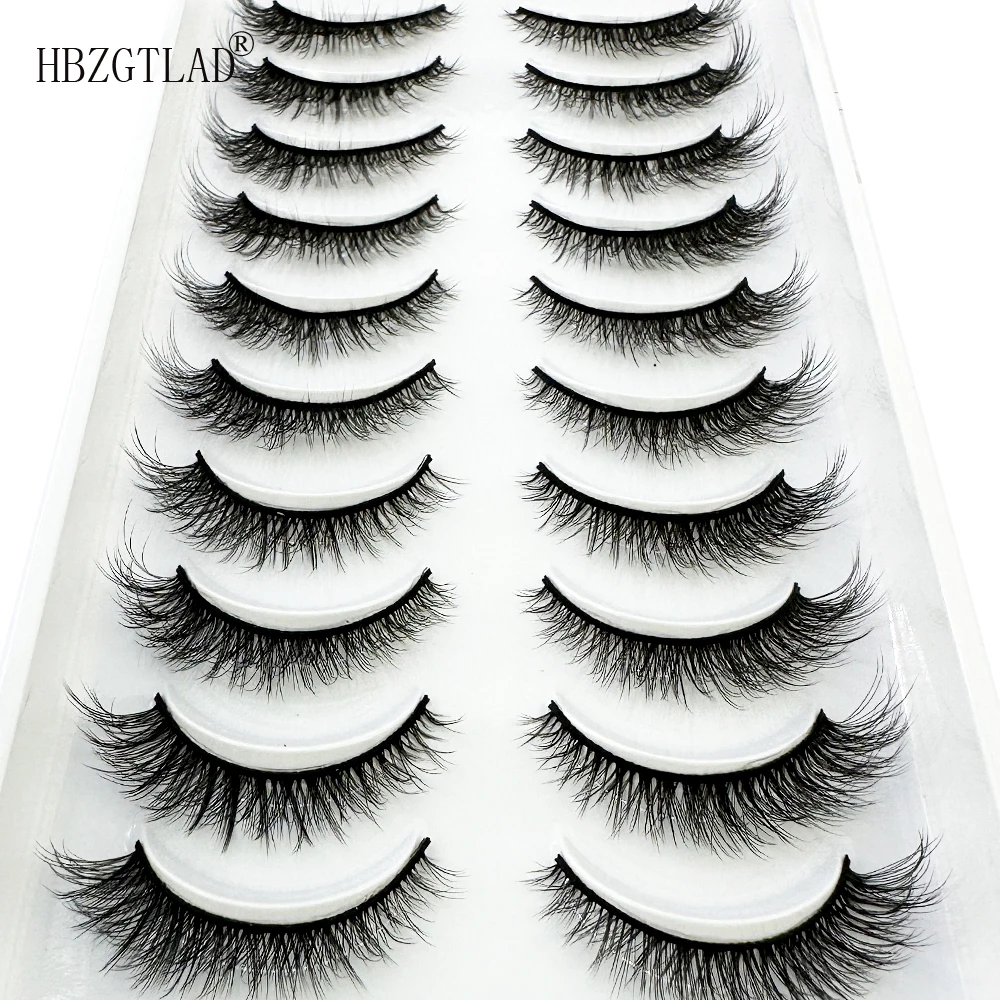 NEW 10 Pairs Natural Long 3D Mink Lashes Soft Short Faux Cils Handmade Fake Lashes Makeup Tool Eyelash Extension maquiagem