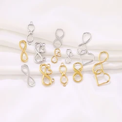 3PCS Stainless Steel Infinity Symbol Charm Connector Irregular 8 Pendant Fit DIY Handmade Jewelry Making Necklace Findings Craft