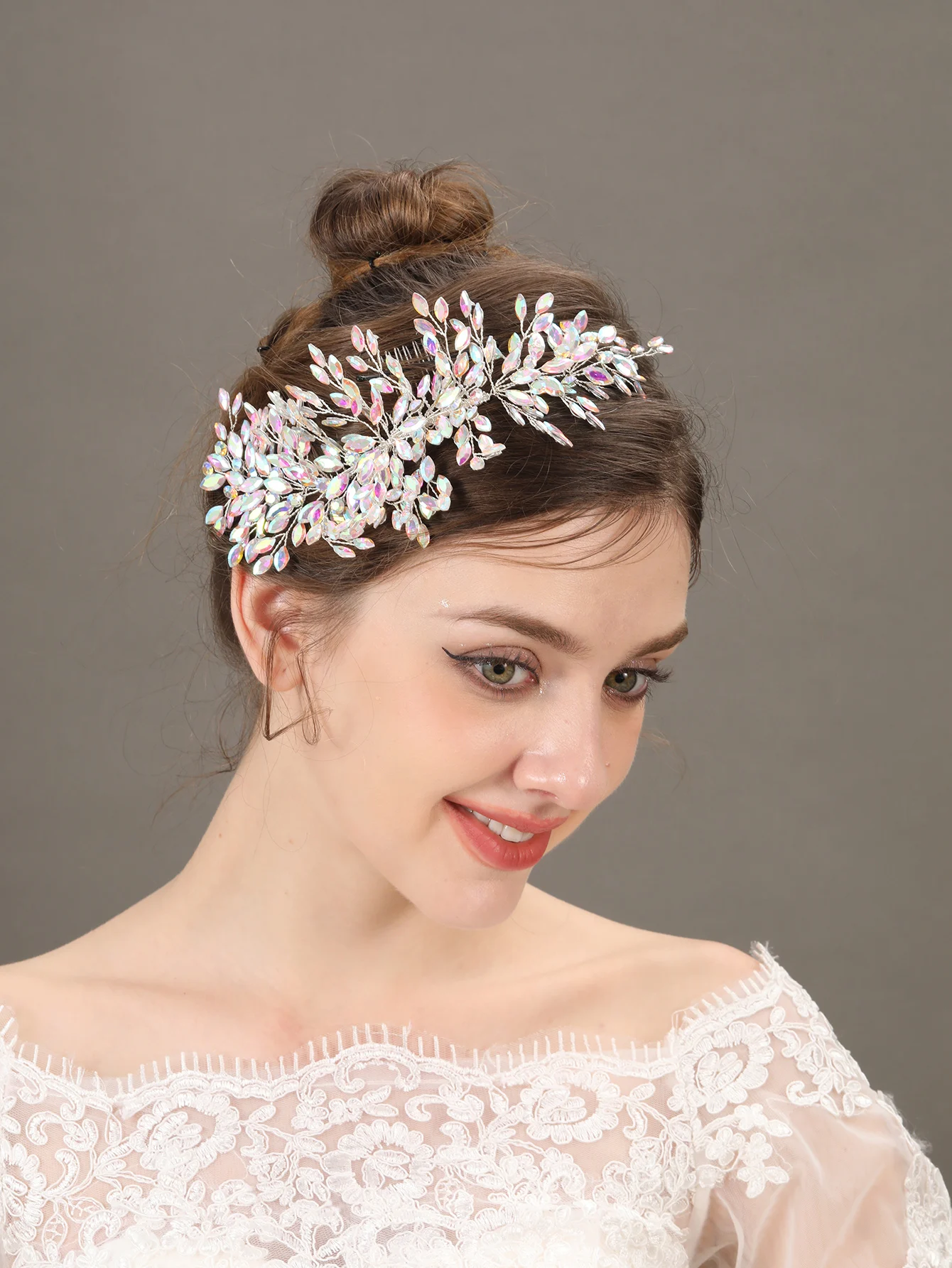 Luxury Bridal Hair Comb Clip Headband Tiara For Women Bride Handmade Bridal Wedding Hair Accessories Jewelry Comb