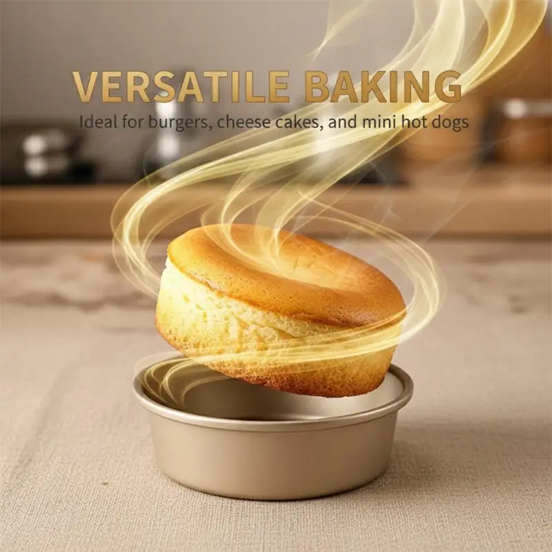 Carbon Steel Non Stick Hamburger Baking Pan Mini Bread Mold for Homemade Bun Kitchen Accessory Durable Oven Tray