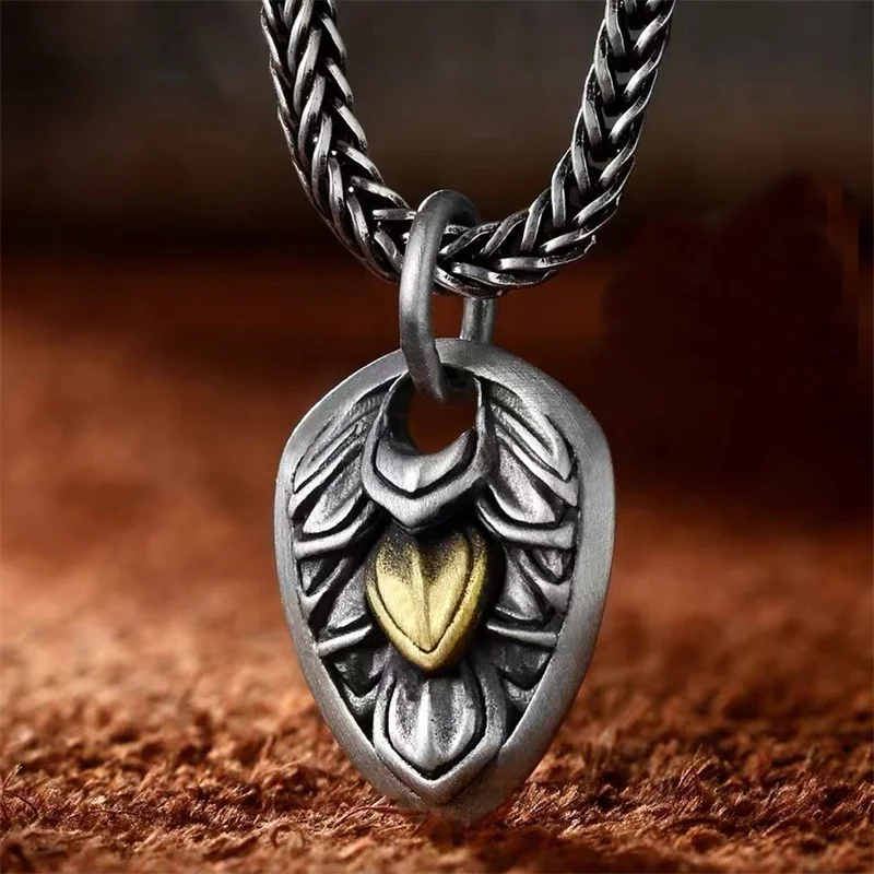 Vintage Dragon Scale Pendant For Men Choker Accessories Personality Golden Scans Necklace Male Jewelry Gift For Boyfriend