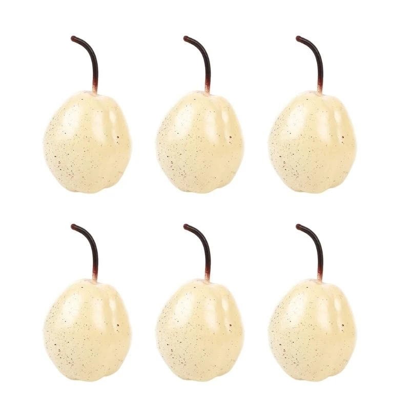 6pcs High Quality Faux Pear Model Suitable For Educational Purposes And Decors 15UB