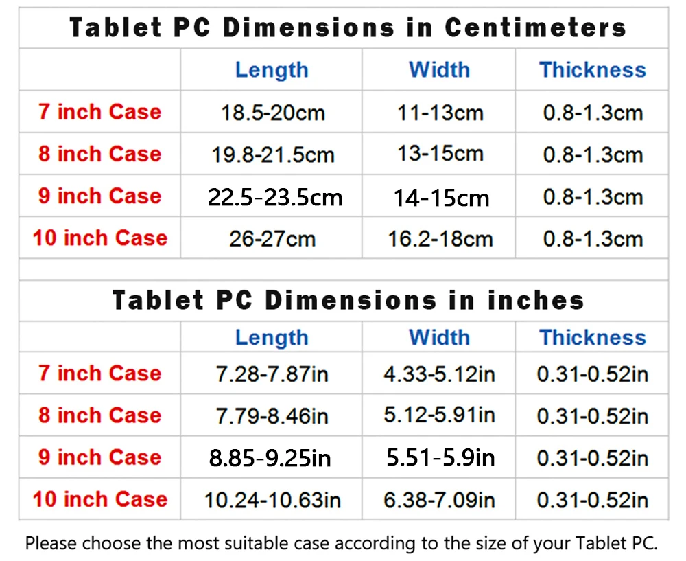 Universal Case for 7.9-8.4 Inch Tablet Comepatible with Samsung Galaxy Tab/ Kindle Fire / Fire HD/Kindle Fire HDX  9.7-10.5 inch