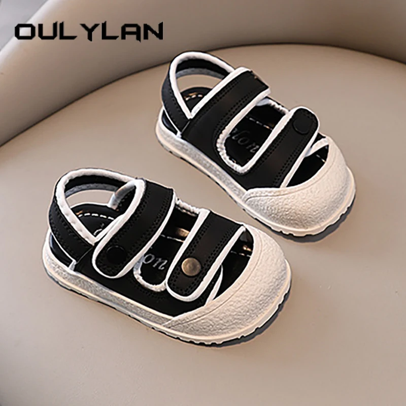 

Oulylan Boys Non-slip Walking Footwear Summer Girls Sandals Children Party Solid Color Sandal Baby Casual Soft Soled Beach Shoes