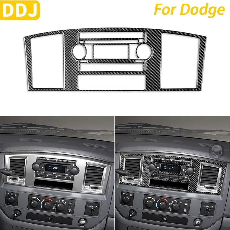 

For Dodge Ram Trucks 1500 2006-2008 2500/3500 06-09 Carbon Fiber Central Air Conditioner Outlet Radio Button Trim Cover Sticker