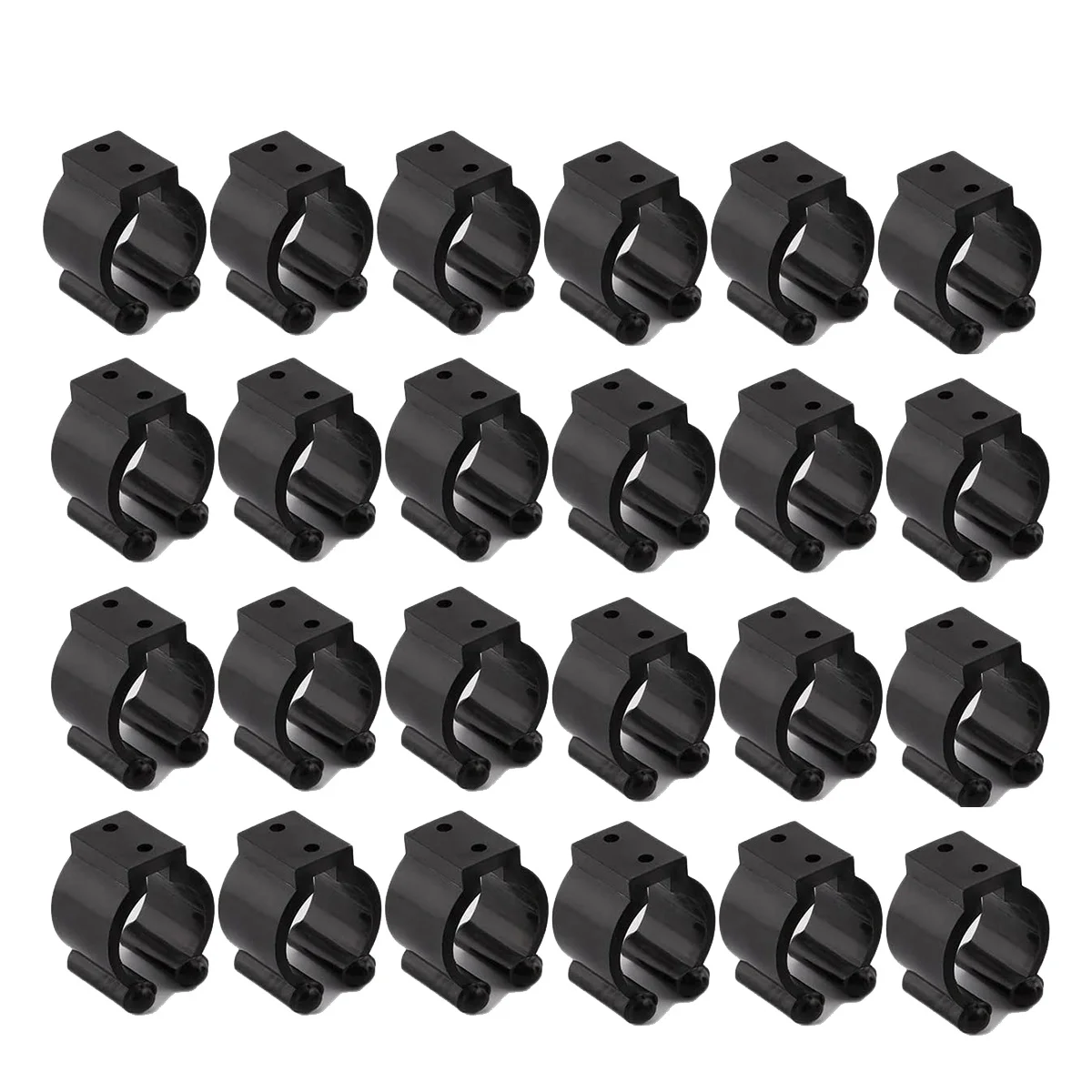 ABME New 24 Pack Wall Mounted Fishing Rod Storage Clips Clamps Holder Billiard Cue Organizer, Fishing Pole Holder Storage Rack