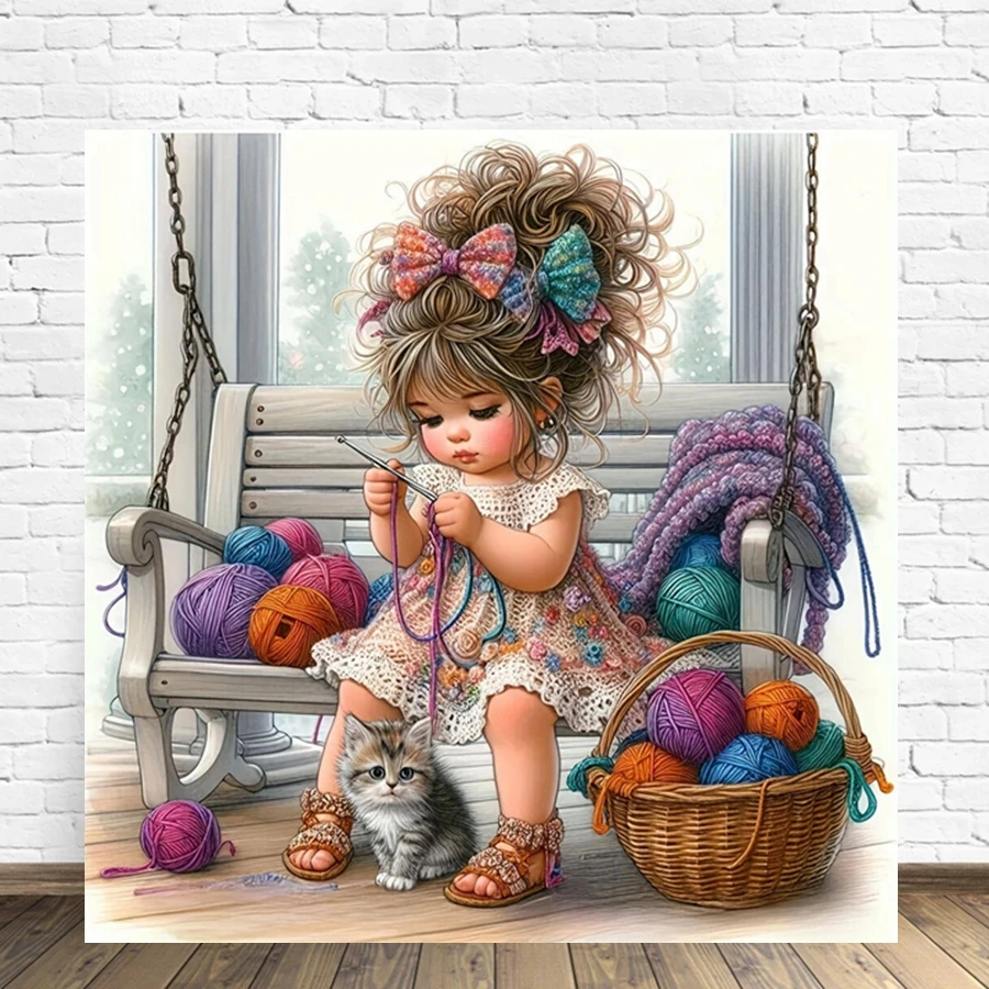 

Наборы алмазной живописи для девочек, фото-арт, 5d Diy, полные дрели, мозаика, вышивка крестиком, домашний декор, подарок