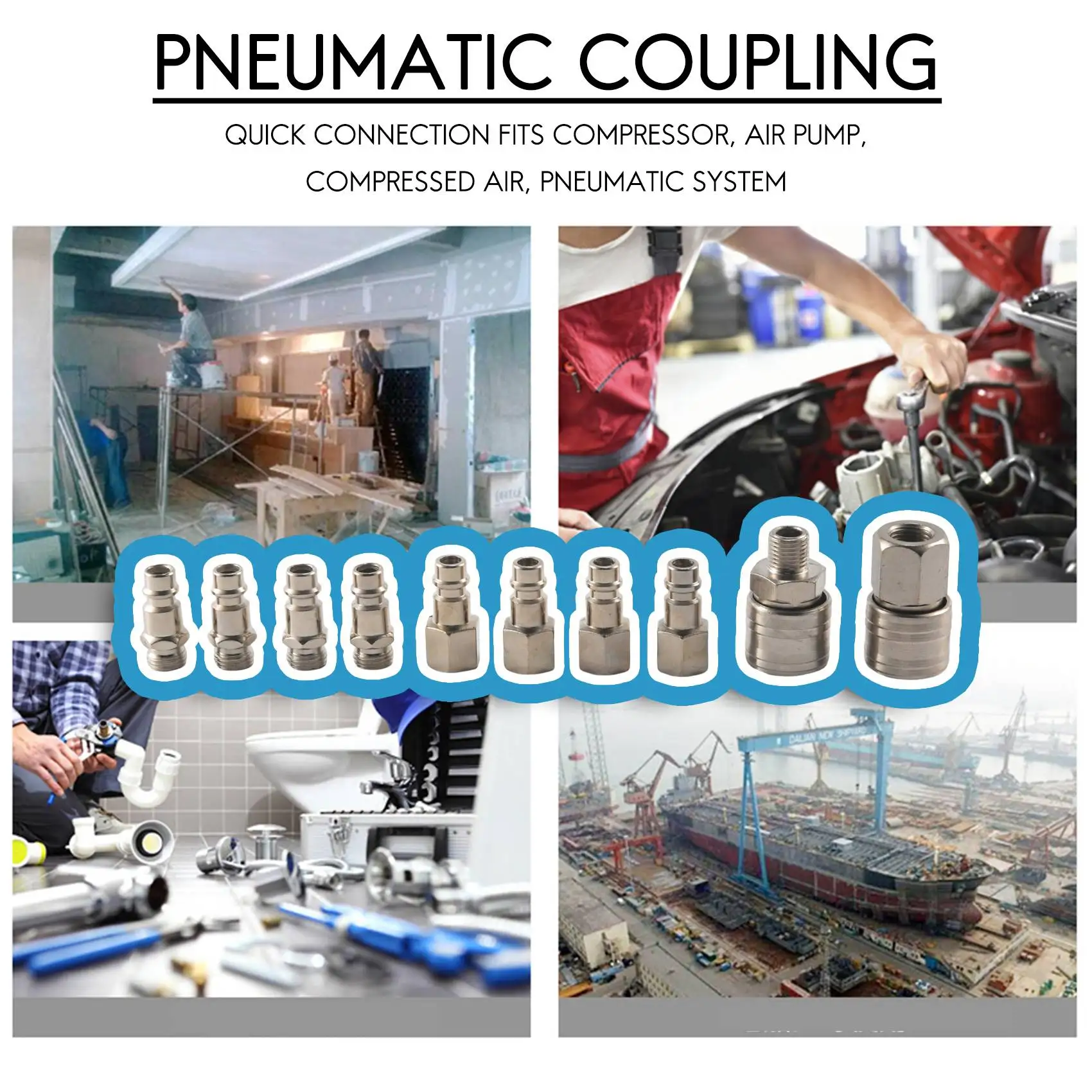 Sistema pneumático da bomba do compressor, acoplador rápido, formulário europeu, 10 acoplador X