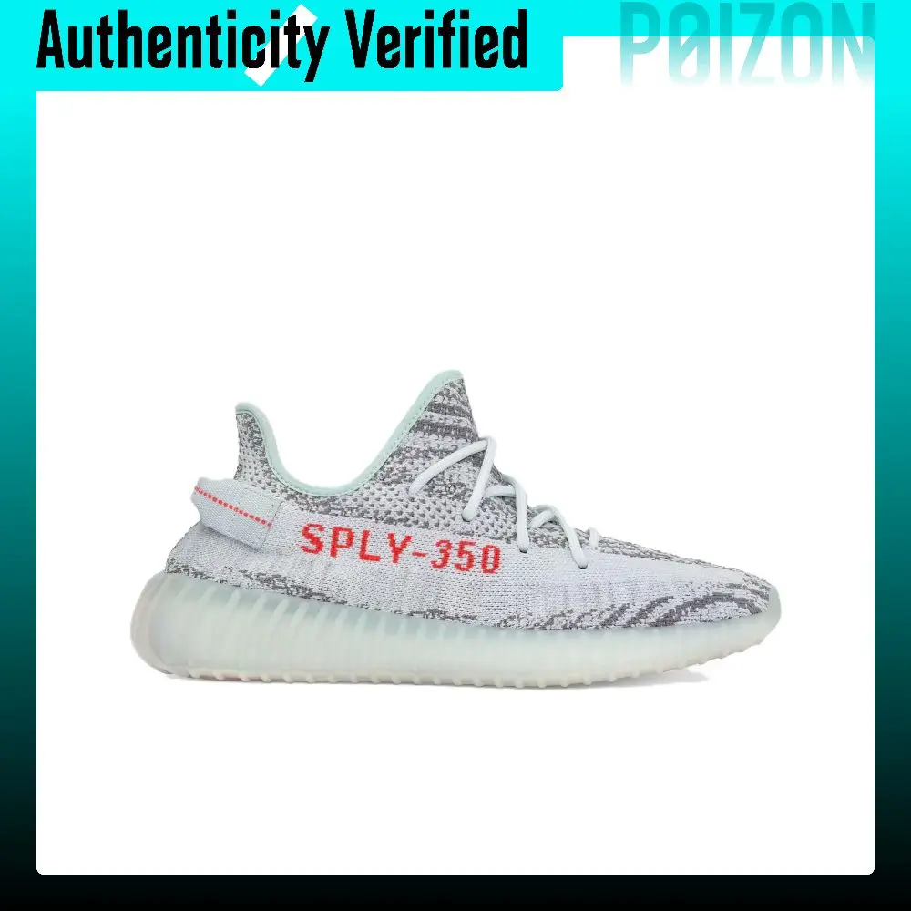 Adidas YEEZY BOOST 350 V2 Comfortable Low top Casual Shoes Unisex Gray Blue B37571 view 3