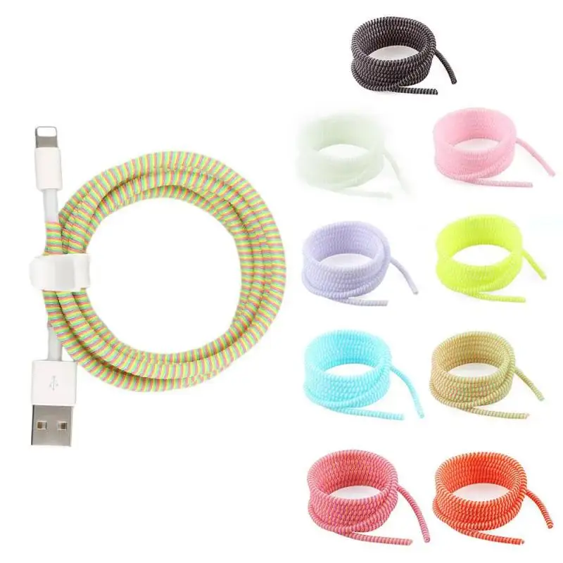 1pcs 1.4M USB Charging Data Line Cable Protector Wire Cord Protection Wrap Cable Winder Organizer For IPhone For Xiaomi 8 Colors