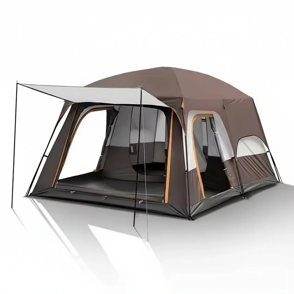 

Waterproof Camping Tent, 5 8 12 Person Oxford Cloth Family Tent, Multi-Room Two Bedroom One Living Room Marquee Tent, For RV