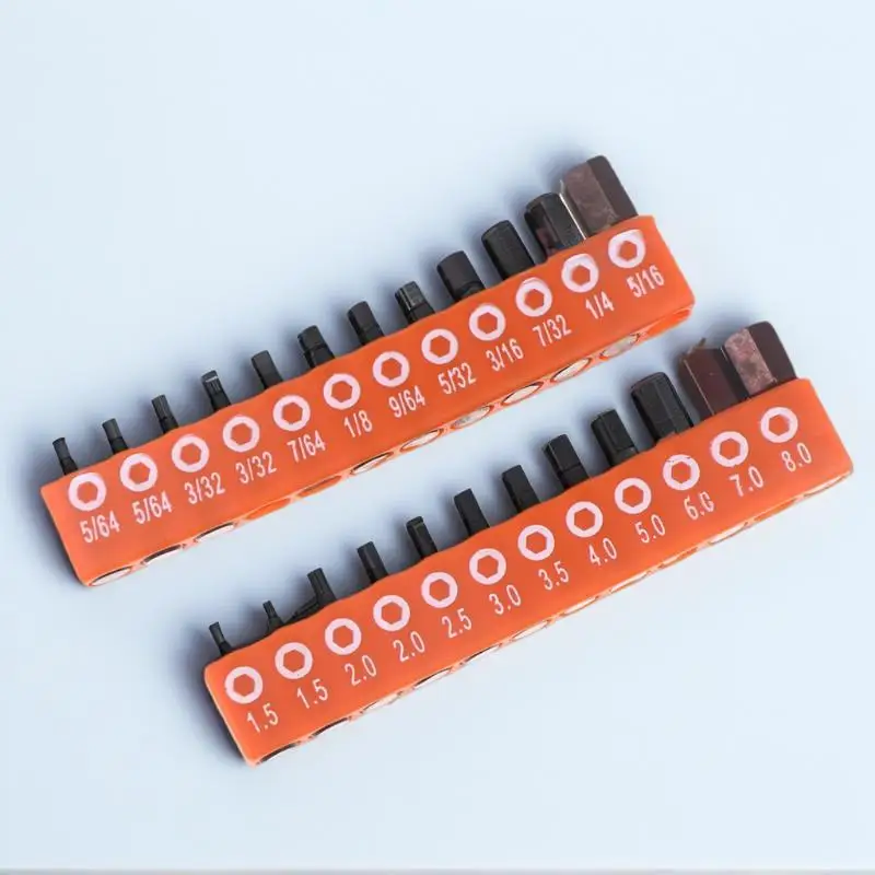 12/24Pcs 25mm Hex Shank Magnetic Bit Set - Anti-Drop with Magnetic Storage Strip for Power Drills & Screwdrivers