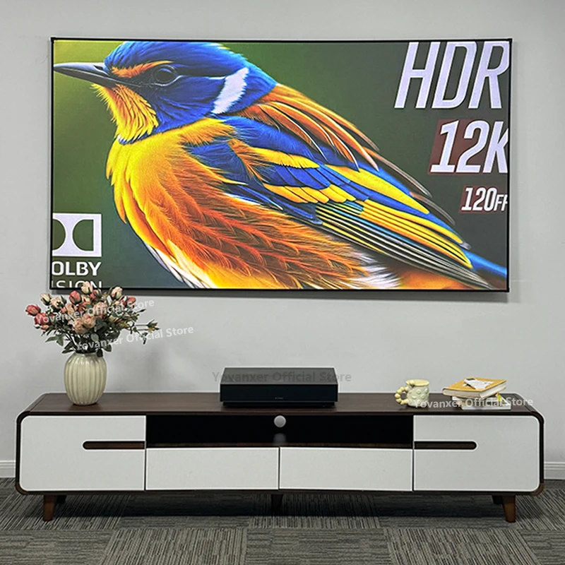 Fresnel-Écran de projection ALR UST, cadre partenaire, rejet de lumière ambiante, idéal pour budgétaire à portée ultra courte, 4K HD, 84 pouces, 5.0