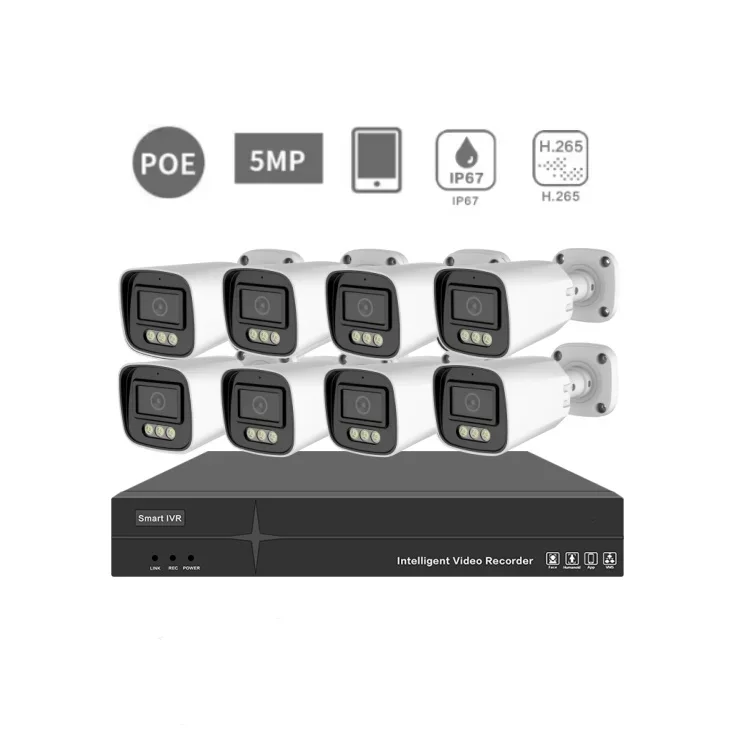 5MP 4CH 8CH Home Cctv Security System IP Surveillance Cameras Support 8 Channel Poe NVR Cctv Camera System