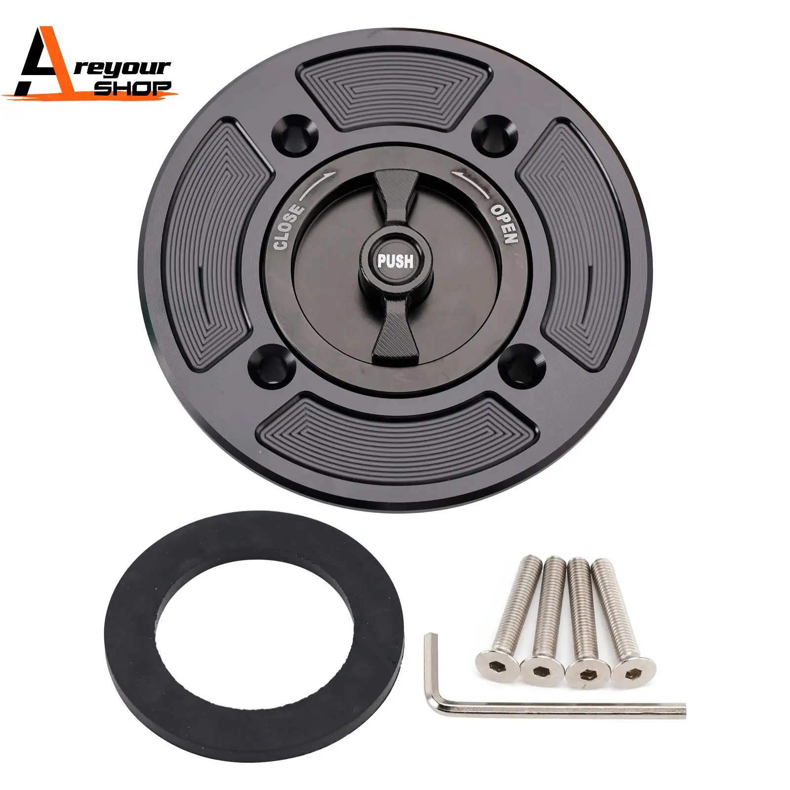 

Areyourshop Quick Release Fuel Filler Cap for Kawasaki Ninja 500 24-2026 Ninja 400R 2018 2019 2020 2021 2022 2023