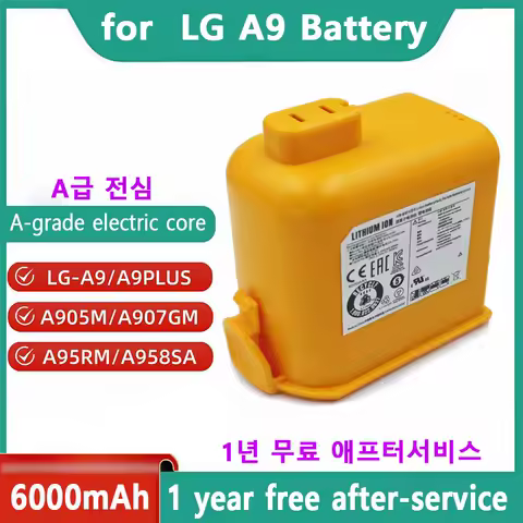 6000mAh New Battery EAC63382208 EAC63758601 for LG Cord Zero A9 Plus A9 Max A9K Pro A9M A9MASTER2X A9MULTI A9MULTI2X A9PETNBED