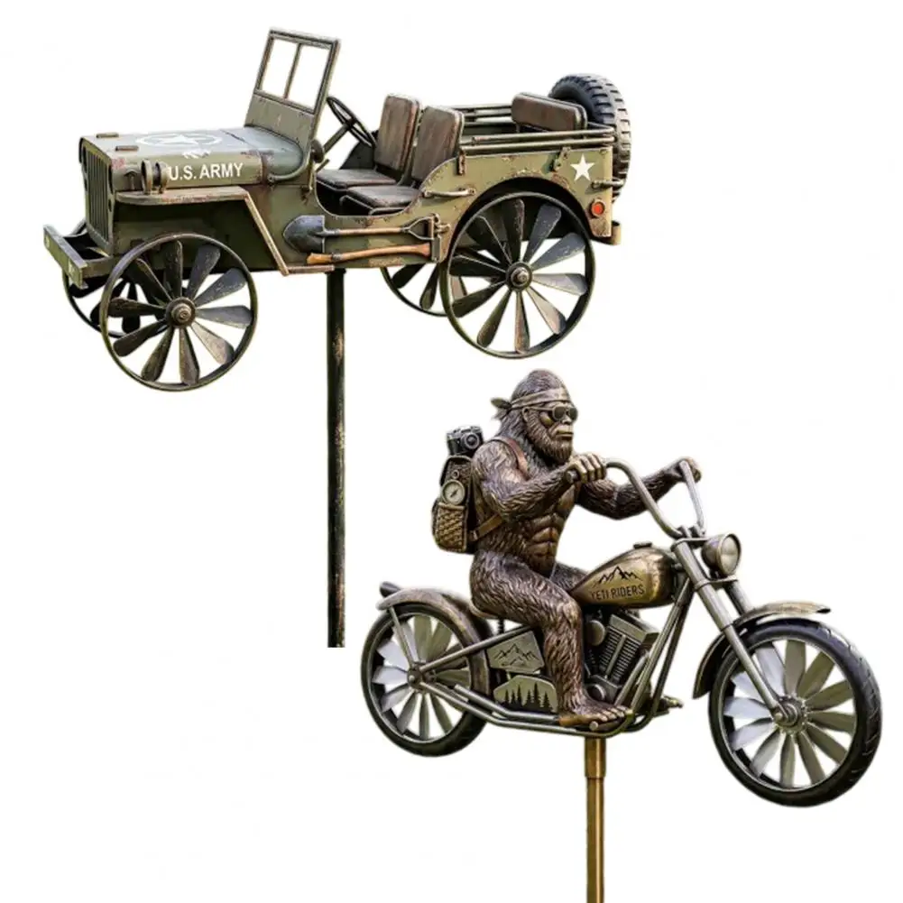 

Garden Sasquatch Sculpture,Wind-Powered Metal Weather Vane Kinetic Windmill Ornament,Outdoor Yard Patio Lawn Decoration
