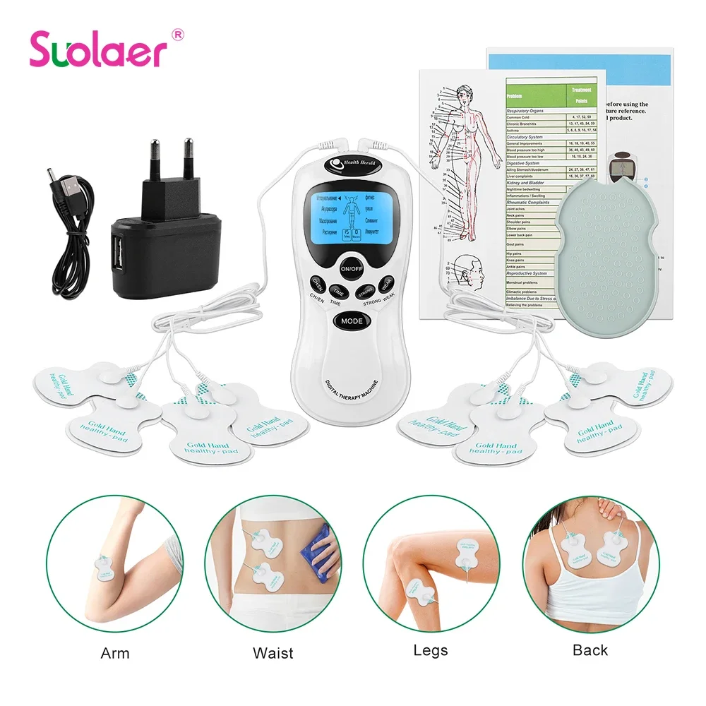 8 Modes EMS Tens Unit Muscle Electrostimulator Microcurrents Low Frequency Body Massager Electronic Acupuncture Pain Relief Tool