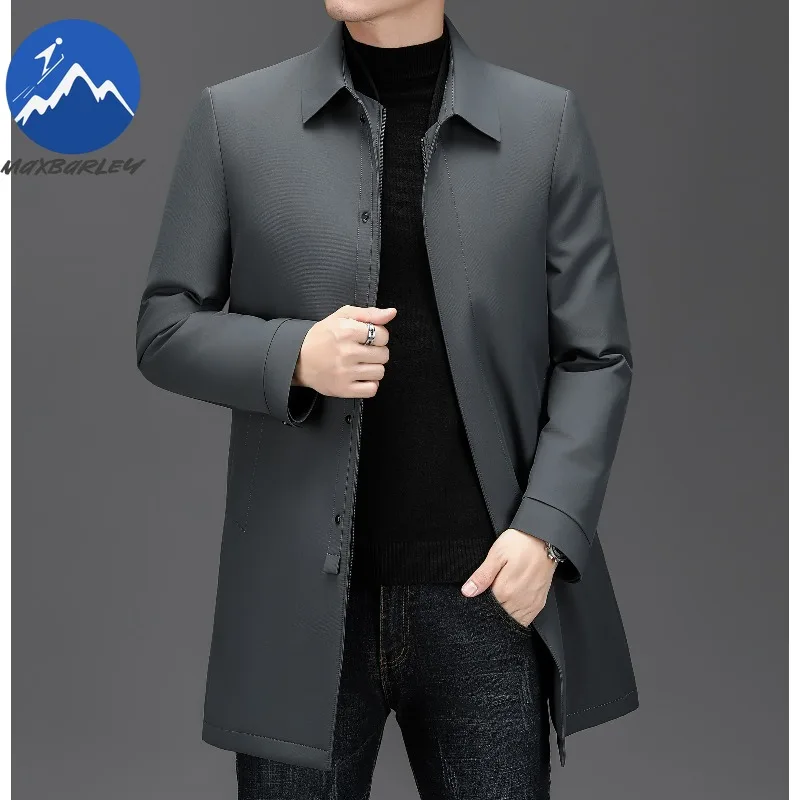 

High Luxury White Duck Down Coat Coat Men 2025 New Winter Lightweight Warm Detachable Vest Puffer Jacket Brand Long Down Jacket