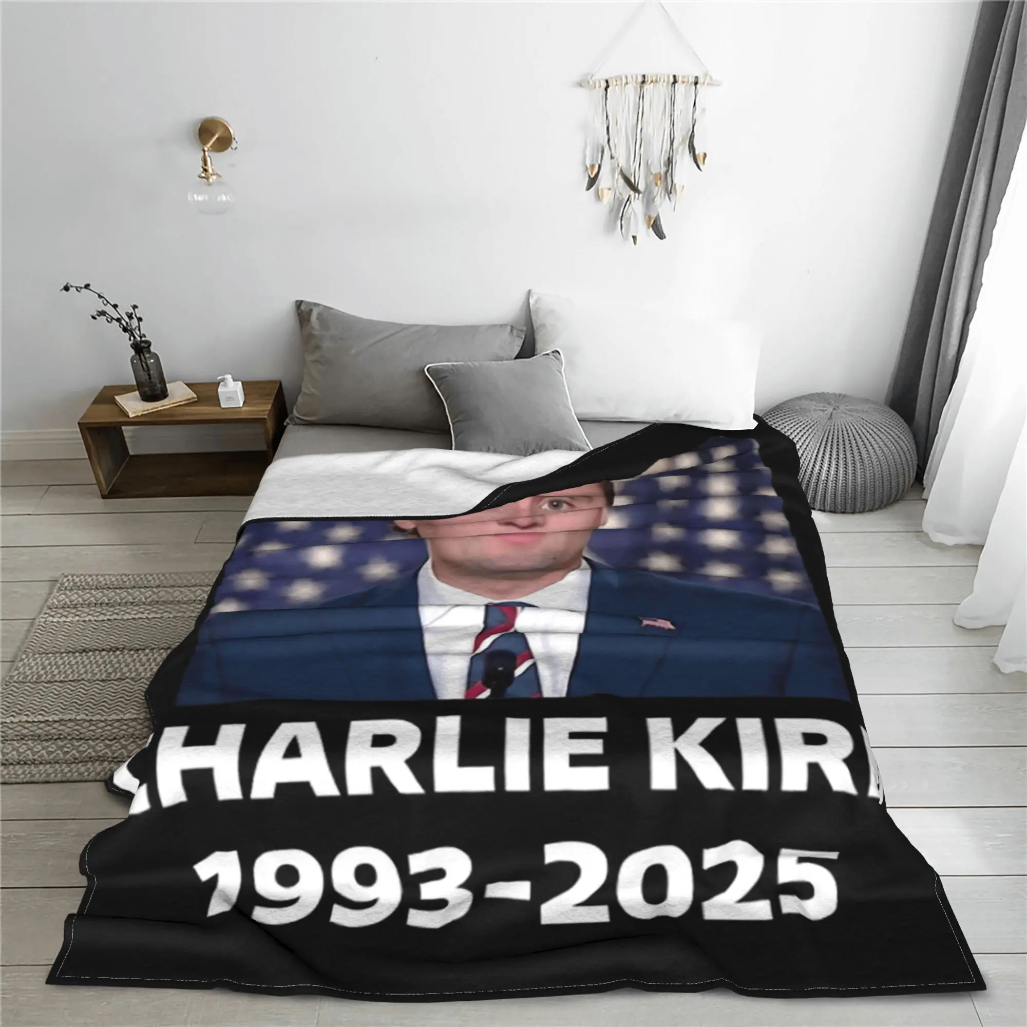 تشارلي كيرك الموت بطانية جودة دافئة رمي بطانية الشتاء الطلاب الأريكة كرسي أريكة سرير نمط المفرش