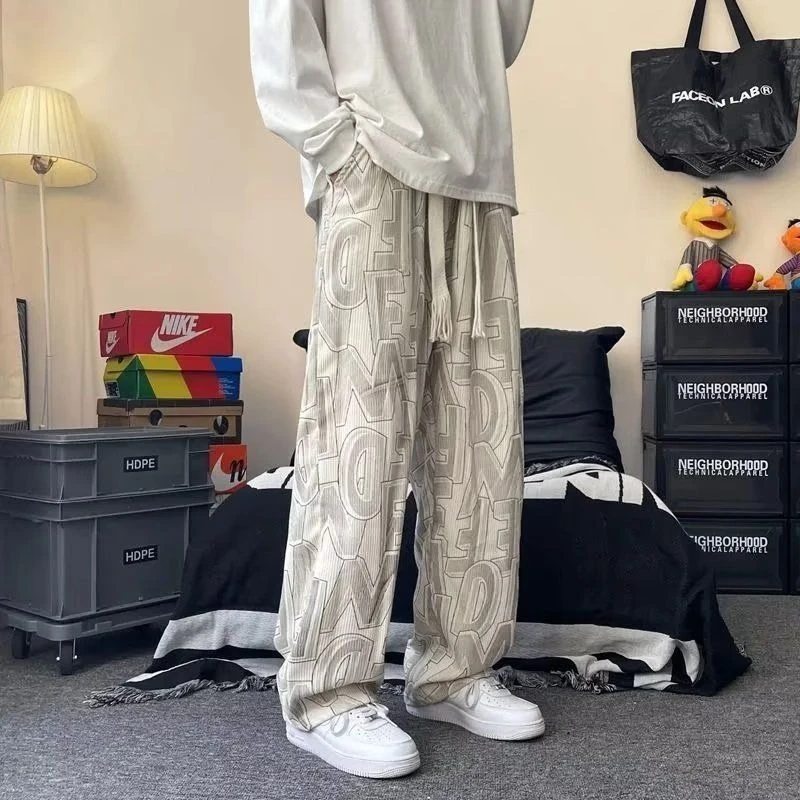 

Trousers Man Sports Pants Printing Graphic Fashion Clearance Sale Casual Cool Essential Trend Retro Sweatpants for Men Straight