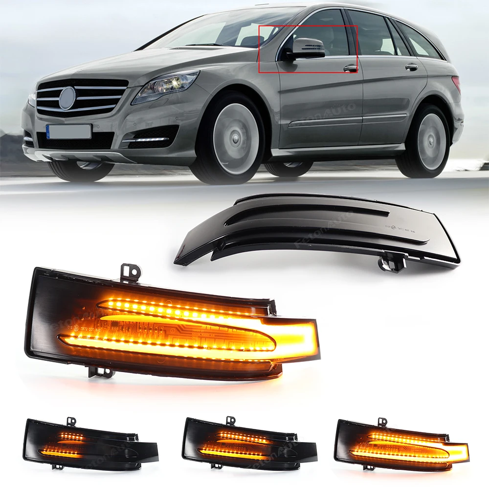 LED Dynamic Amber Turn Signal Light RearView Mirror Indicator Lamp  For Mercedes Benz GL/M/R/G-Class SUV W463 X164 X166 W166