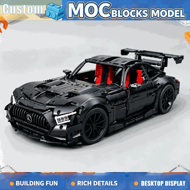 2660PCS MOC Black Performance Racing Sports Car Model Building Block DIY Assembly Creative Educational Christmas Gift Collection