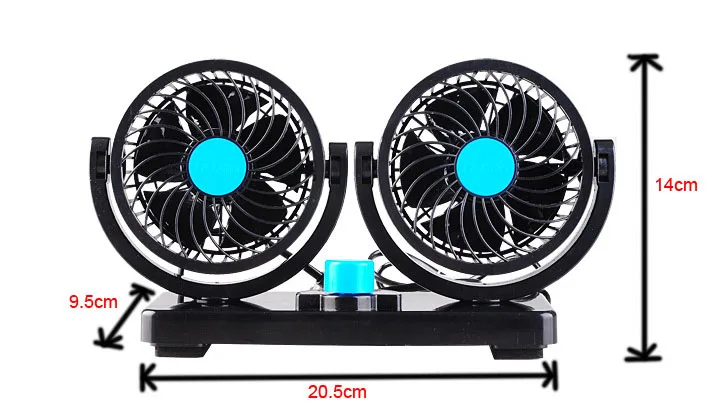 Speed HX-T303 Ventiladores Para Vehiculos 360 Degree Rotating CAR auto Fans 24V DC Adjustable