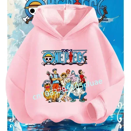 Fashion Hoodie Set Sweats Kids Hip Hop Coat Boys Clothing Cosplay 2025 New Anime One Piece Hoodies Kids Fashion Luffy Pullover