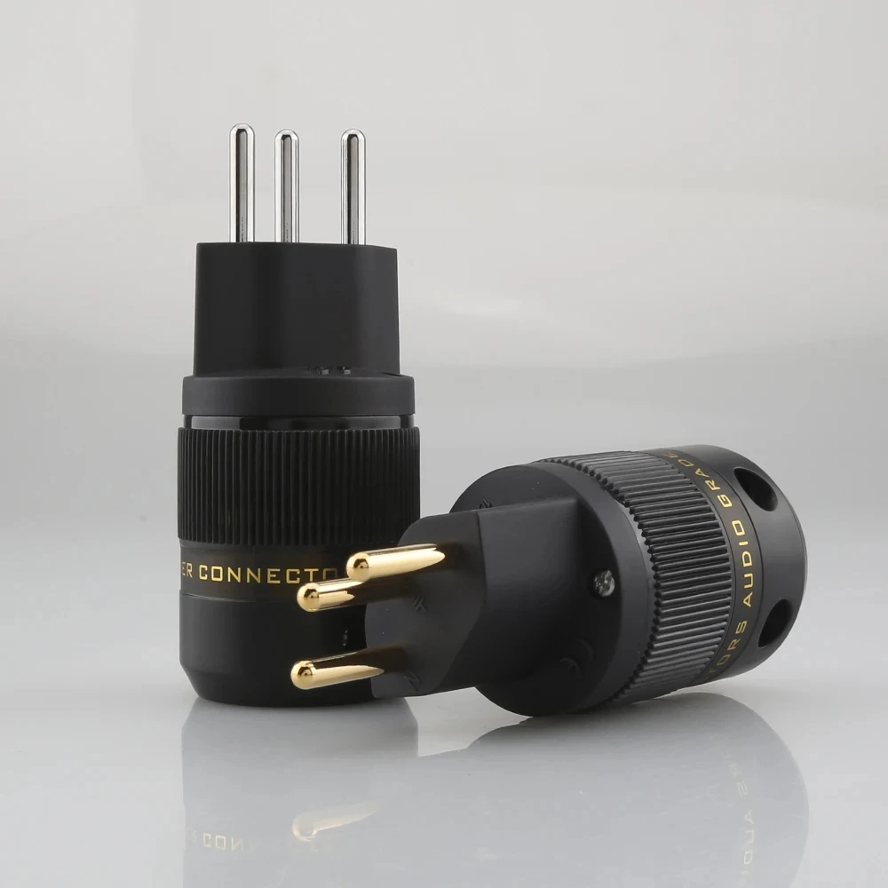 Swiss Power Plug Type J 24K Gold Plated Hifi Audiophile DIY AC Power Connector Male Female for Audio Power Cable