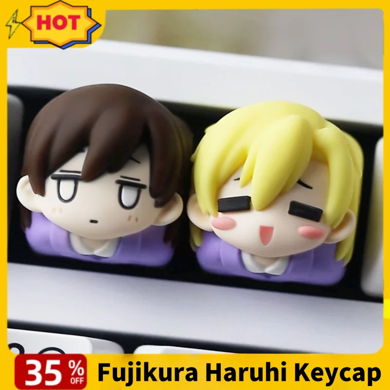 

Fujikura Haruhi Suzuki Tamaki Anime Keycap Mechanical Keyboard Custom Cartoon Cute Game Cherry R4 Profile Keycap Accessories