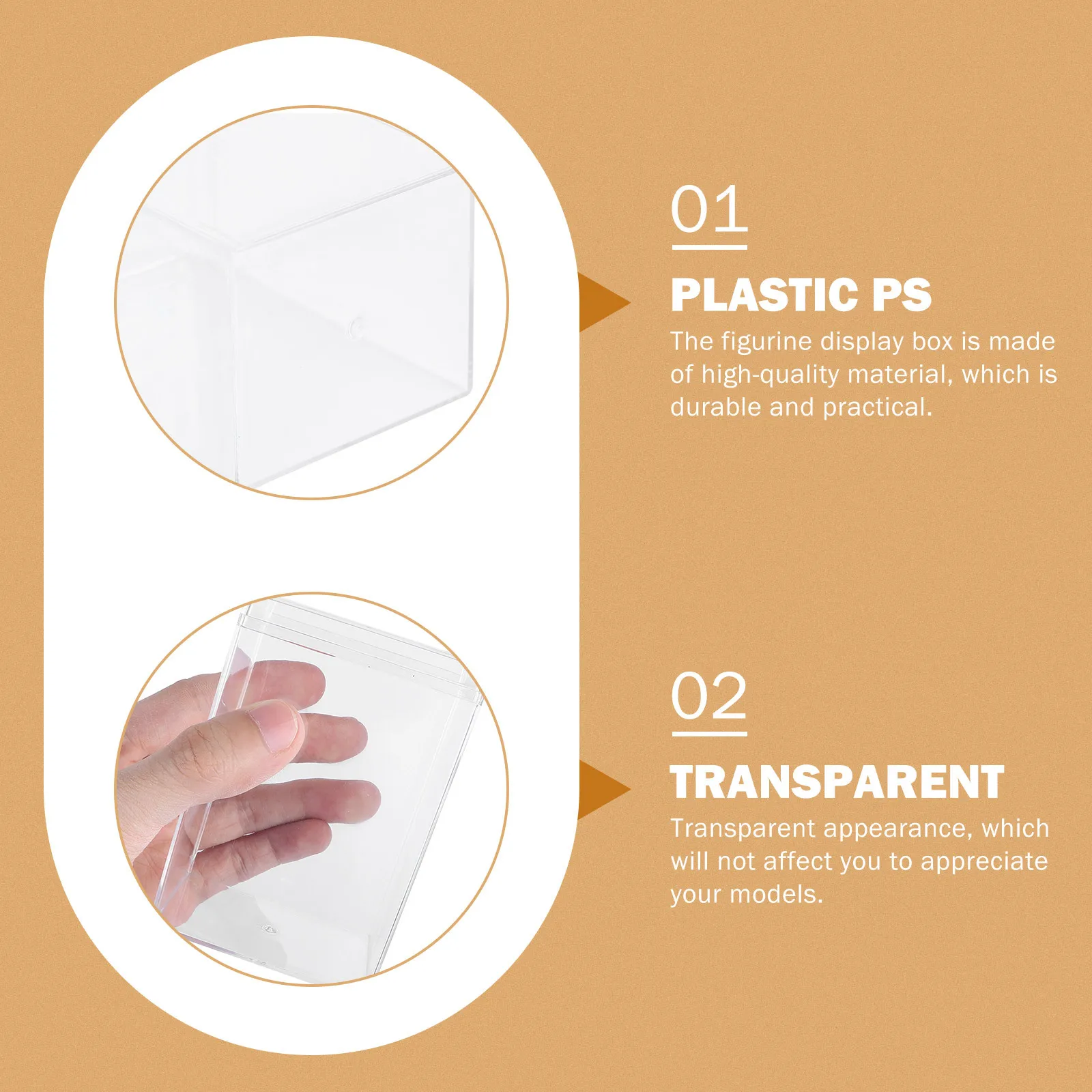 

5pcs Display Collection Cases Storage Display Box Dust Proof Figurine Collection Storage Box Gift Packaging