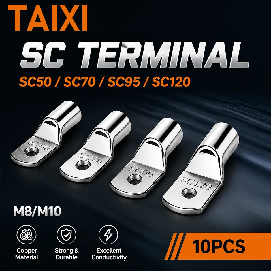 SC terminal CABLE Lugs Copper Tin Plated Cold pressed Wire Terminal 50/70/95/120 Square High Current