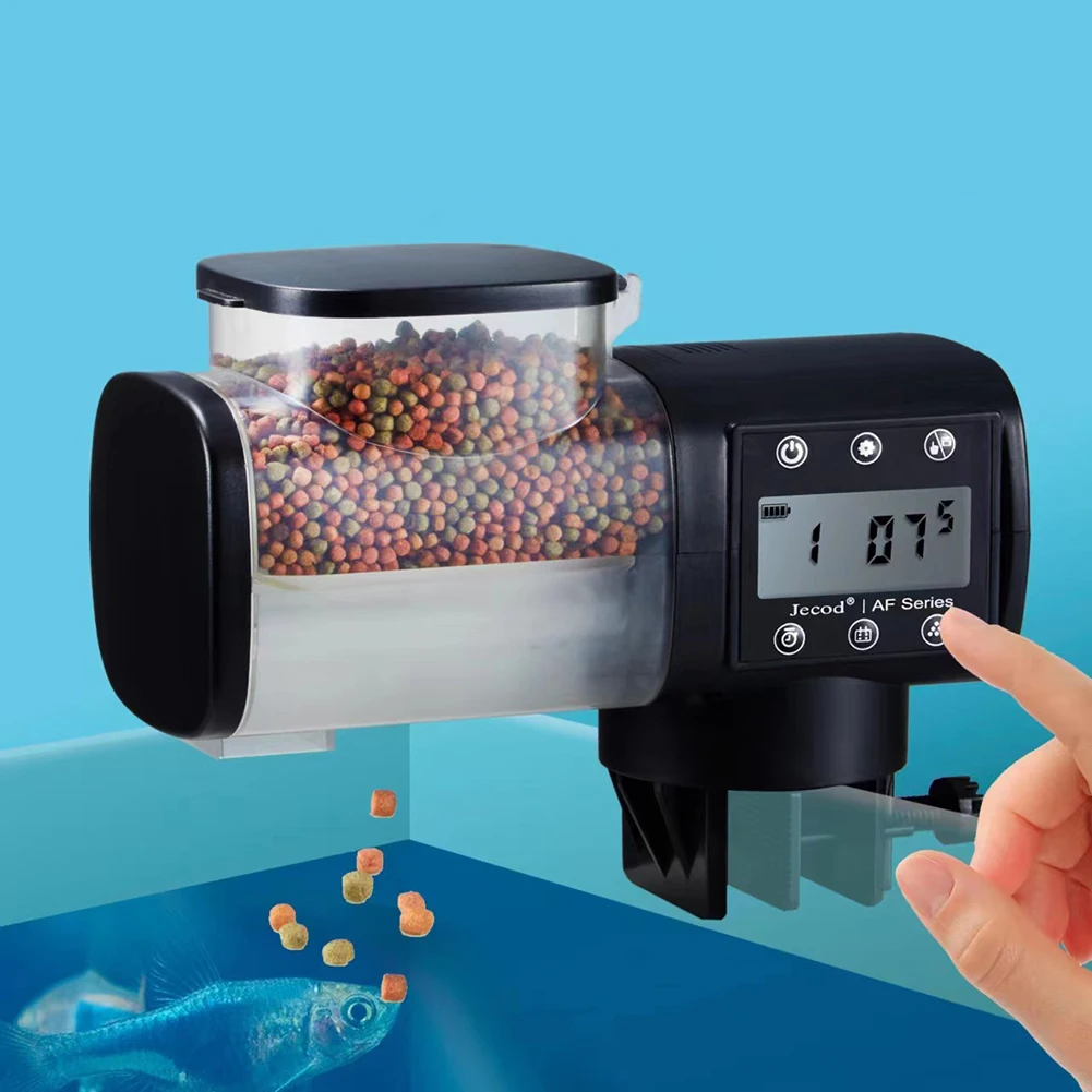 Automatic Fish Feeder 500mI Large Capacity Intelligent Timing Adjustable Feeding Amount Auto Food Dispenser for Aquarium Fish Ta