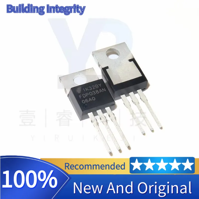 10PCS  100%Original stock  New FDP038AN06A0   TO-220 MOS  80A 60V