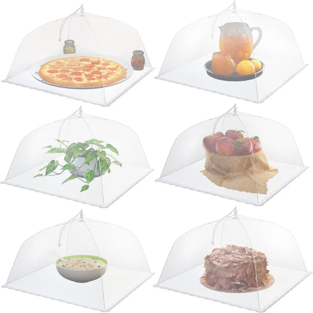 Collapsible Mesh Food Covers 12/14/17/18 Inch Protective Pop Up Fine Fly Net Dish Lid Household Dining Table Insect Proof Cover