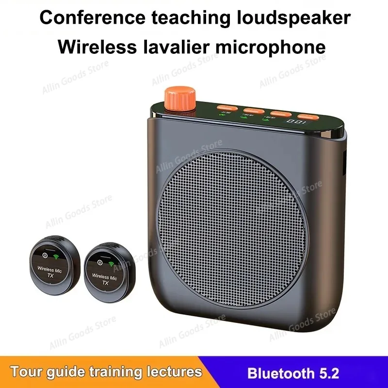 New J98 Wireless Voice Amplifier with Microphone, Portable Speaker with Charging Dock for Live Streaming & Video Shooting