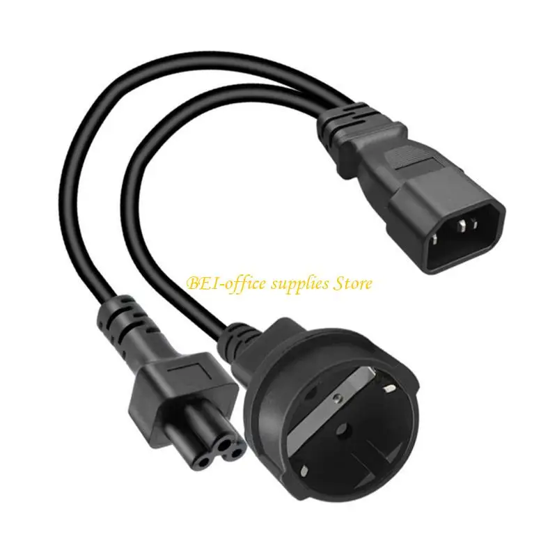 

A9LC 1PC IEC C14 Male to C5 + EU4.8MM Female Splitter Adapter Cable Cord C14 Splitter