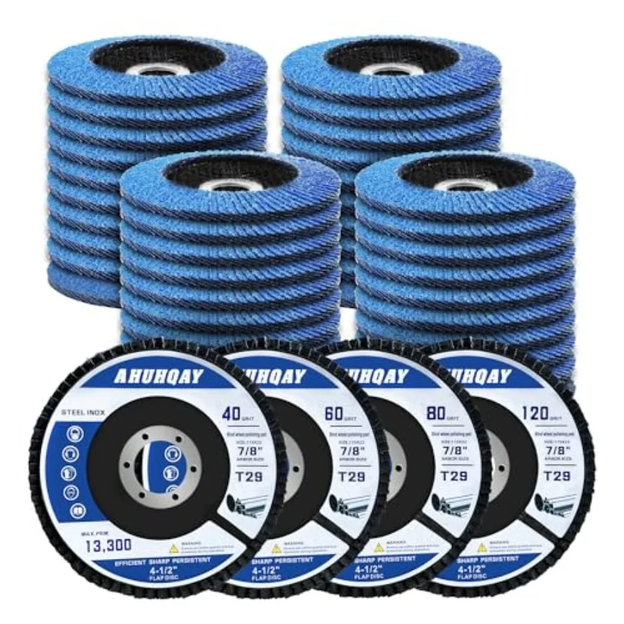 

Flap Discs 4 1/2" for Angle Grinder/60/80/120 Grit T29 Flap Disc Die Grinder Sanding Disc Zirconia Grinding Wheel for Metal Woo