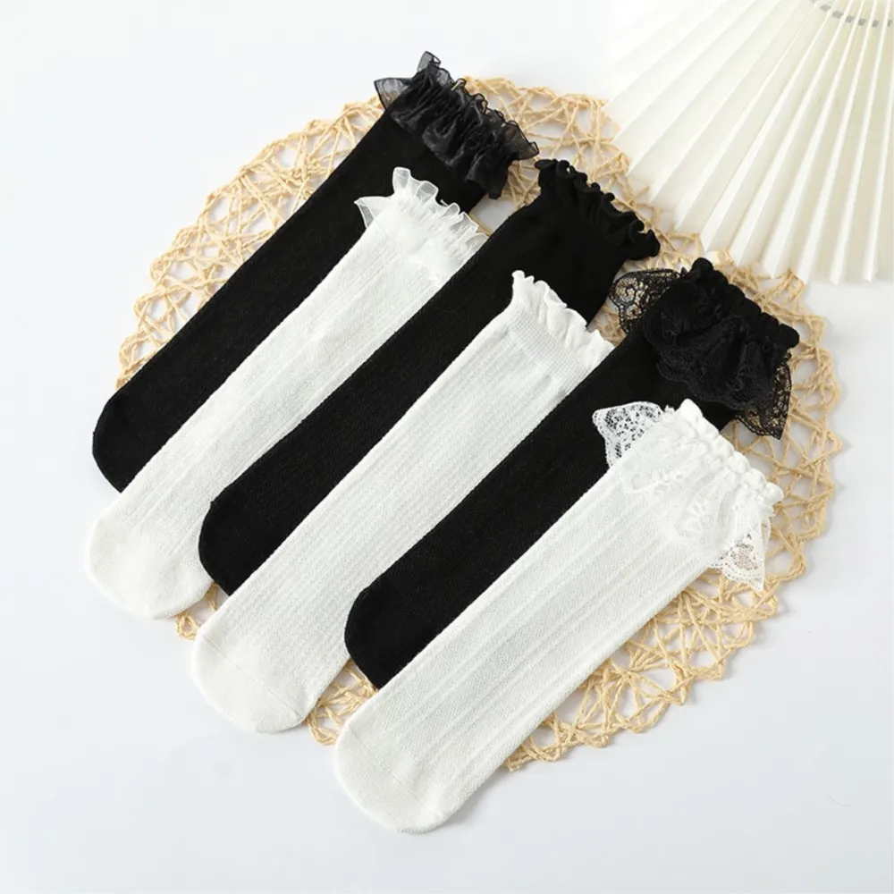 kids socks baby summer princess lace stockings girl knee high sokken breathable anti-mosquito socks kids silk stocking