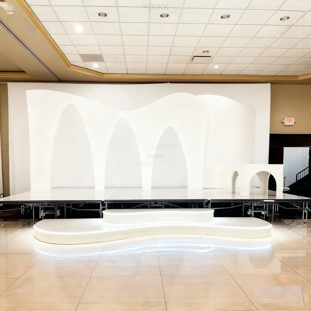 FSDKX Custom LED Pvc Wedding Photo Backdrop Board Welcome Sign White Acrylic PVC Arch Backdrop Stand for Wedding Events