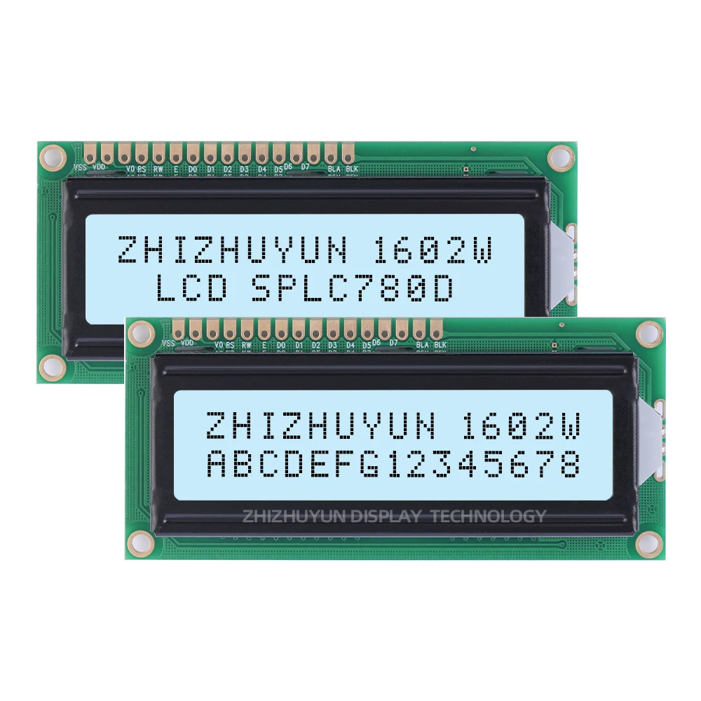 Pantalla de caracteres de 1602W, membrana azul, módulo de pantalla LCD de 64,5x16Mm, voltaje de ventana grande, 5V, 3,3 V