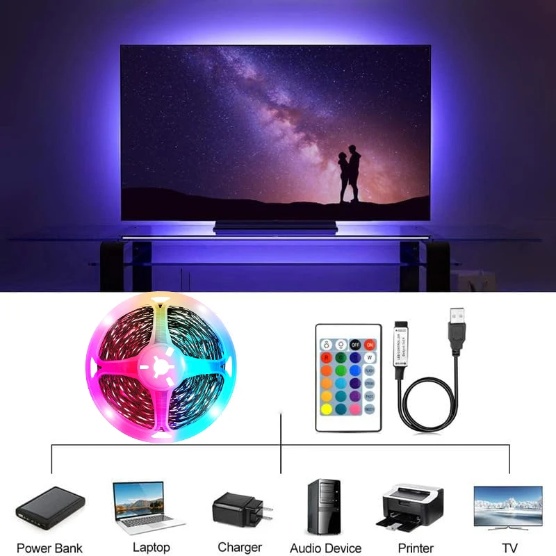 Intelligent LED strip lights-color change, music synchronization, application control, remote control, RGB-suitable for room dec image 3