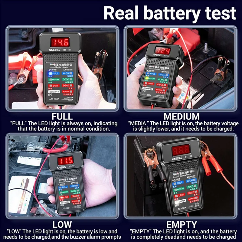 2X ANENG Battery Tester Tools BT-171 Automotive Diagnostic Tools 12V Battery Analyzer