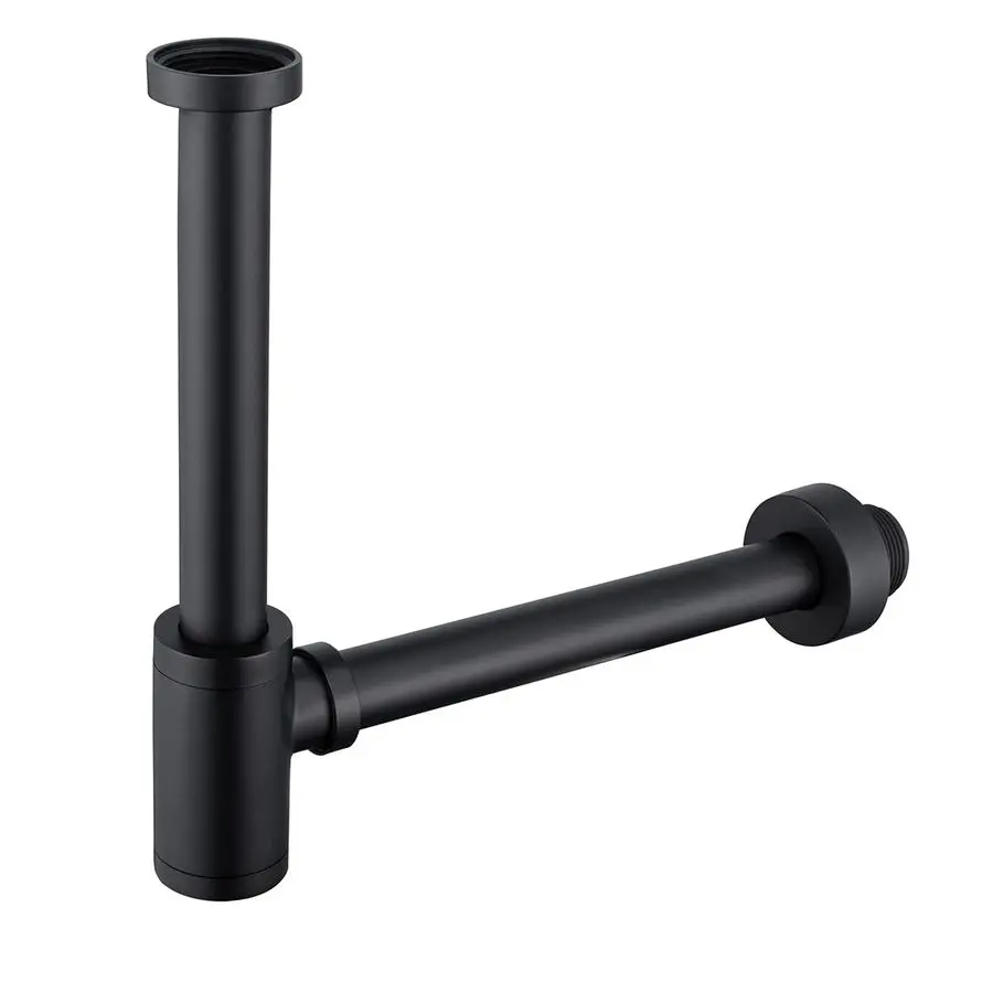 

Round Bottle PTrap 1 1 4, Adjustable Basin Sink Waste Drain Trap Kit, Matte Black P Trap